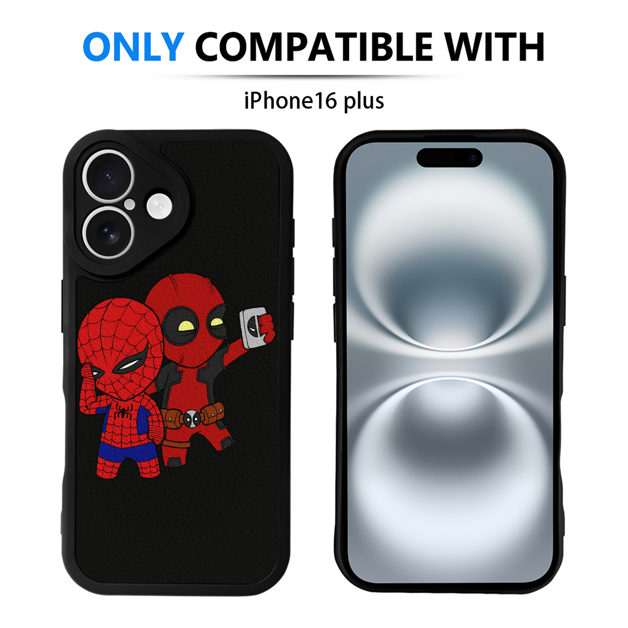 （画像用） Deadpool デッドプール 【iPhone 16シリーズ対応】シリコンスマホケース（レザー調） 材質：シリコン